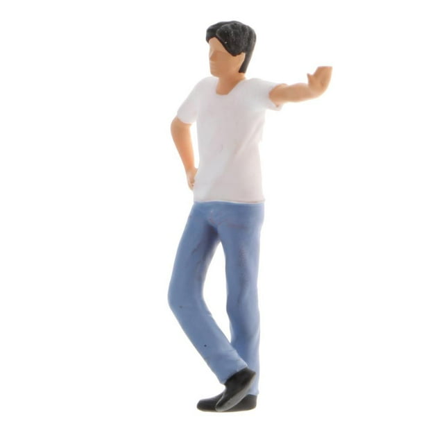 MERIGLARE 1:64 S Scale Model Tiny Man Figure Dolls Scenery Table Accessory White Shirt