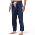 thumbnail image 3 of AherBiu Mens Linen Pants Drawstring Elastic Waisted Straight Leg Trousers Causal Loose Summer Fall Beach Pants, 3 of 8