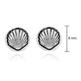 thumbnail image 2 of Ocean's Treasure Scallop Seashells Sterling Silver Stud Earrings, 2 of 5
