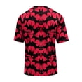 thumbnail image 6 of Halloween Shirts for Men Short Sleeve Round Neck Pumpkin Bat Print Pullovers Causal Loose Funny Tees, 3XL, 6 of 7