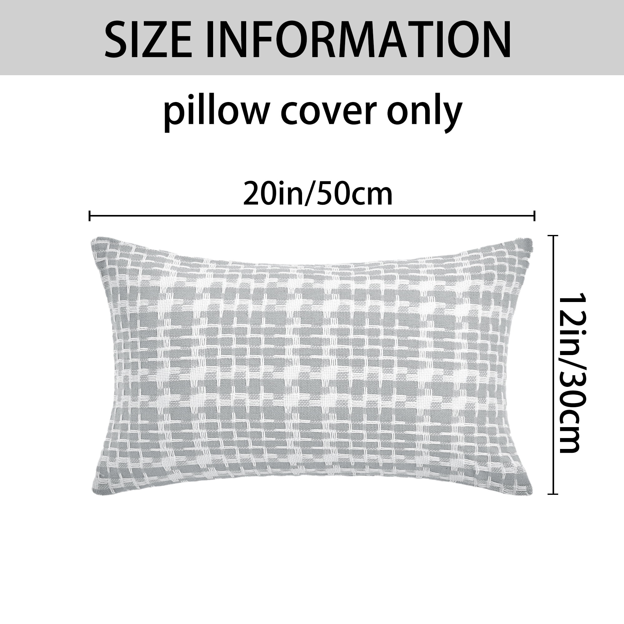 Unique Bargains Pack of 2 Decorative Throw Pillow Covers 20" x 12" Grey