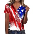 thumbnail image 1 of Fiudx Camisetas para Mujer Top de Primavera/Verano de Manga Corta Informal de Moda con Cuello En V para Mujer, 1 of 4
