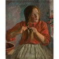 thumbnail image 2 of Ludwik Misky 20x24 Gold Ornate Framed and Double Matted Museum Art Print Titled - Girl Making a Braid (1916), 2 of 4
