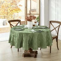 Elegant Woven Leaves Jacquard Damask Tablecloth