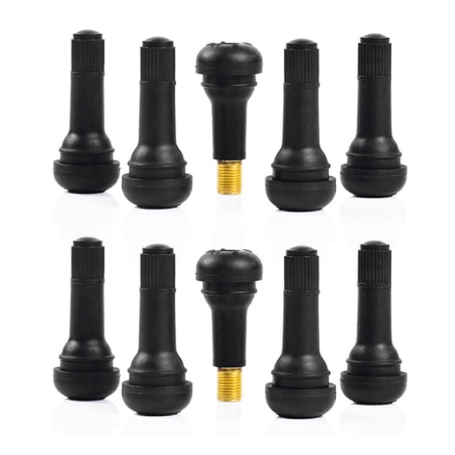 10PCS Car Tire TR413 TR414 Snap-In Tire Valve Stems Short Black Rubber