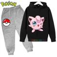thumbnail image 1 of Ropa Deportiva de Pokémon para niños, Sudadera con capucha y pantalones de Pikachu de manga larga, conjuntos de 2 piezas, otoño, 1 of 1