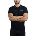 thumbnail image 6 of CULTURA Men's Short Sleeves 100% Cotton Polo With Jaquard Rib And Chest Rib Pocket, Black/White, L, 6 of 10