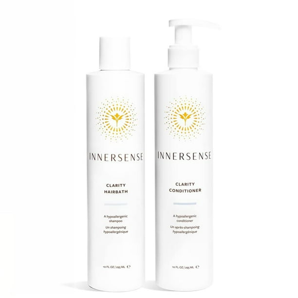 Innersense Organic Beauty - Dúo de baño para el cabello con claridad natural clara + calma hipoalergénica + acondicionador | Cuidado del cabello no tóxico y libre de crueldad animal (10 fl oz | 295 ml