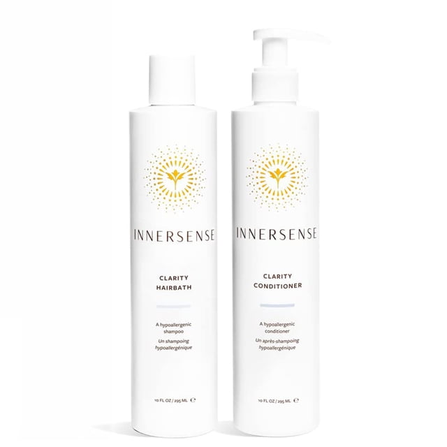 Innersense Organic Beauty - Dúo de baño para el cabello con claridad natural clara + calma hipoalergénica + acondicionador | Cuidado del cabello no tóxico y libre de crueldad animal (10 fl oz | 295 ml