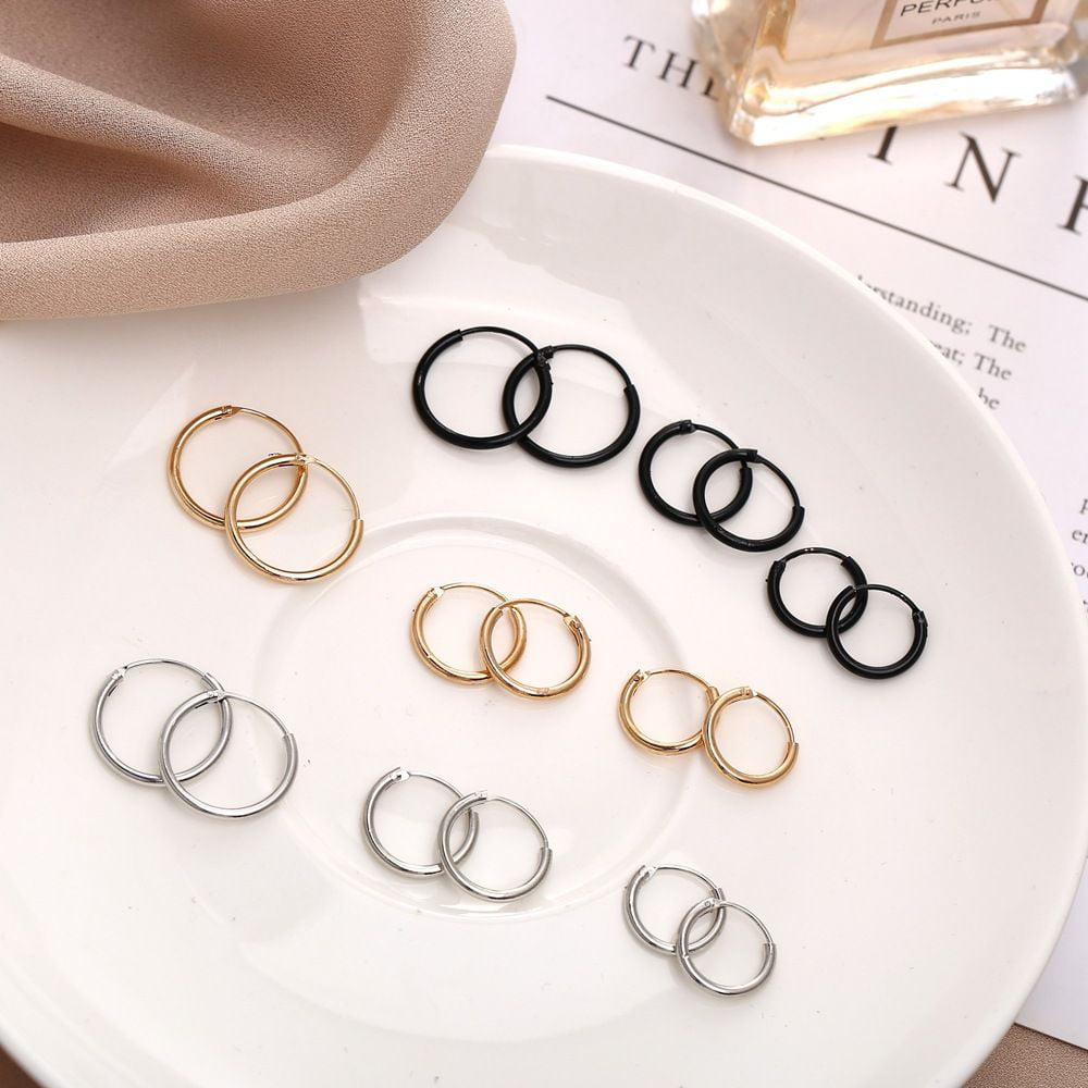 Amazon.com: Daith Hoop Earring Piercing Diamond Cut Ear Ring Thin Small  Jewelry : Handmade Products