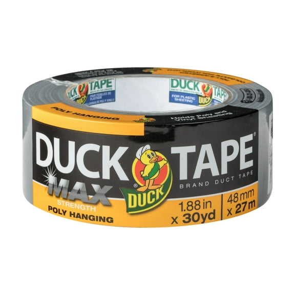 Duck Max Strength 1.88 in x 30 yd Silver Poly Hanging Tape