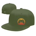 thumbnail image 4 of DouZhe Flat Brim Cap Snapback Hat, Gaming Game Controller Prints Adjustable Green Adult Baseball Cap, 4 of 6