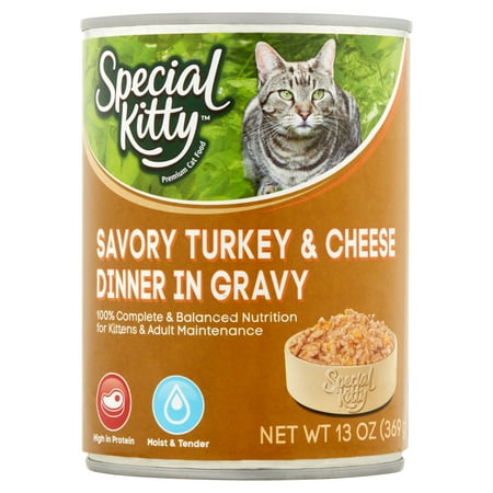 Special Kitty Savory Turkey & Cheese Dinner In Gravy Wet Cat Food, 13 Oz