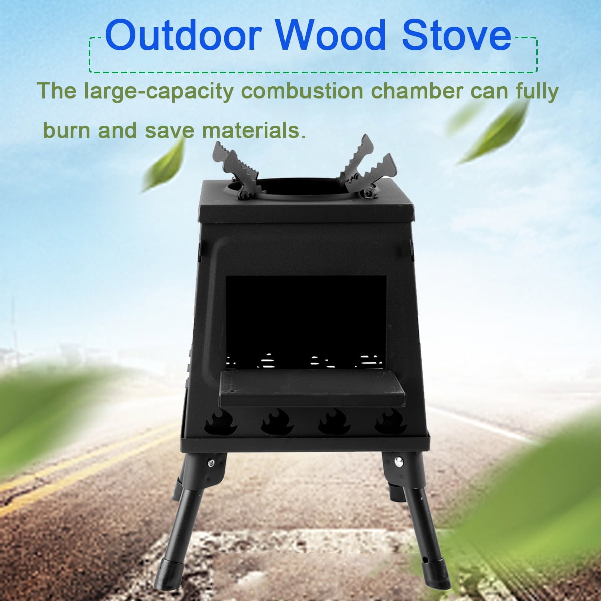 Outdoor WoodBurning Stove Portable Wood Stove Camping Picnic Carbon