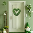 thumbnail image 3 of JLFNYA Boxwood Heart Wreath, 16.9" Valentine's Day Heart Wreath for Front Door, Artificial Valentine'S Day Heart Shaped Wreath, Valentine's Day St. Patrick's Day Decorations, 3 of 8