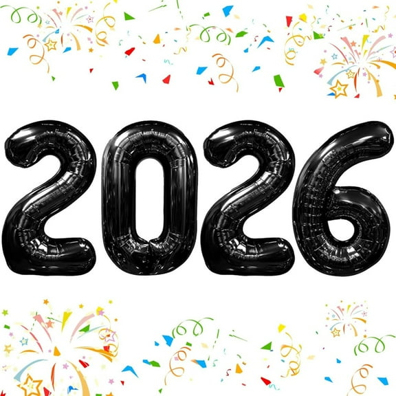 40 Inch 2026 colorful Mylar Number Balloons, 2026 New Years Foil Balloon for 2026 Happy New Year Eve and Graduations Decorations Party Supplies