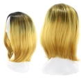 thumbnail image 4 of bob wig Womens Bob Wig Gradient Color Cosplay Synthetic Hair Wig Short Straight Wigs Lace High Temperature Bob Wig (Gradient Yellow), 4 of 6