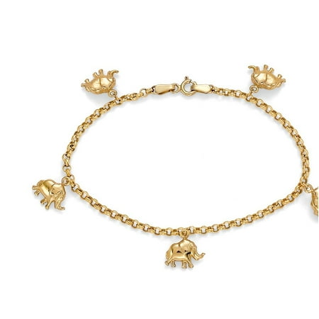 Palm Beach Jewelry 10k Gold Elephant Charm Bracelet 10k Gold Elephant Charm Bracelet