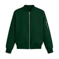 thumbnail image 5 of Dezsed Women's Casual Zip Up Bomber Jacket Lightweight Long Sleeve Windbreaker Coat Thin Sports Outerwear Spring Fall Clothes with Pockets Green M, 5 of 6