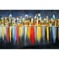 thumbnail image 3 of Atelier B Art Studio 14x11 Black Modern Framed Museum Art Print Titled - COLORFUL REFLECTION OF A CITYSCAPE BY NIGHT, 3 of 5