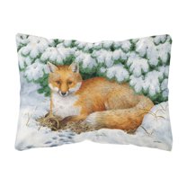 Carolines Treasures ASA2184PW1216 Winter Fox Fabric Decorative Pillow 12H x16W multicolor