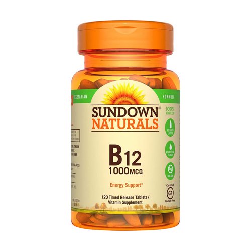 Sundown Naturals Vitamin B12 1000 mcg, Time Release Tablets, 12 0 ea