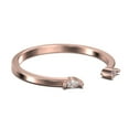 thumbnail image 3 of 0.08ct Marquise Cut Diamond Moissanite Open Design 18K Rose Gold Over Silver Wedding Band, 3 of 4