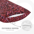 thumbnail image 3 of Picia Red Glitter Pattern Plush Pillow Case – Soft and Cozy Cushion Cover, Hypoallergenic Throw Pillow Case for Home Decor-14"x20", 3 of 6