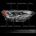 thumbnail image 2 of DNA Motoring Passenger Right Side Headlight for 19-23 Volkswagen Jetta, Black/Amber, 2 of 8