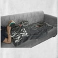 thumbnail image 6 of Kiss Me Soft Flannel Fleece Throw Blanket, Mistletoe Sketch with Christmas Theme and Hand Written Inscription, Cozy Plush for Indoor and Outdoor Use, 60" x 80", Charcoal Grey Vermilion, by Ambesonne, 6 of 6