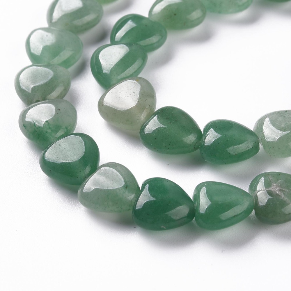 Natural Green Aventurine Bead Strands Heart 10x10x5mm Hole: 1mm 40pcs/strand 15.3 inch