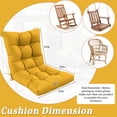 thumbnail image 2 of Kimunuk Outdoor Chair Cushions Set of 2, 42 x 21 x 5 in Non Slip Porch Swing Cushion Seat Back Cushions with Ties for Indoor Patio Rocking Chair, Yellow, 2 of 8
