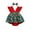 Green, variant on Christmas Baby Girls Princess Romper, 3 6 9 12 18M Santa House Plaid Snowflake Print Fly Sleeve Crotch Buttons Dress-Shaped Jumpsuit