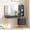 Dark Gray, variant on KeyWhat 48" Fluted Makeup Vanity Desk with 36" Big Lighted Mirror, Bedroom Vanity with Lights & Glass Top, Charging Station ,Dark Walnut