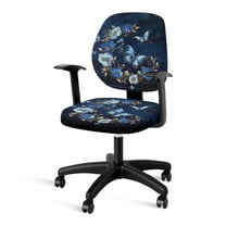 ZUXONGSY Butterfly Moon Flower Office Chair Cover 2 Pack Computer Chair Seat Cushion Cover with Elastic Bottom Polyester Rolling Chair Cover
