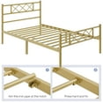 thumbnail image 6 of Topeakmart Twin XL Metal Bed Frame with Crisscross Headboard & Footboard, Antique Gold, 6 of 7