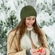 thumbnail image 3 of Gorro con puño shamjiam Sombrero de punto Invierno Cálido Gorra Slouchy verde, 3 of 8