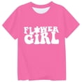 thumbnail image 5 of YUEHUA Kids' Flower Girl Graphic T-Shirt, Girls' Casual Short Sleeve Tee, Cute Floral Letter Print Top for Wedding & Special Occasions, 5 of 5