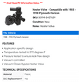thumbnail image 2 of Heater Valve - Compatible with 1988 - 1990 Plymouth Horizon 1989, 2 of 2