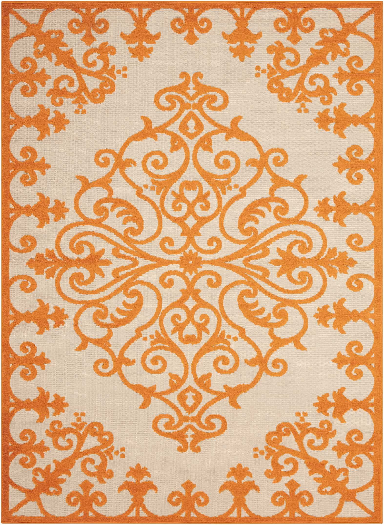 Nourison Aloha Indoor/Outdoor Orange 7'10" x 10'6" Area Rug, (8x11)