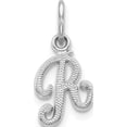 thumbnail image 1 of 14K White Gold 14Kw Casted Script Letter R Initial Charm Made In United States wch138-r, 1 of 6