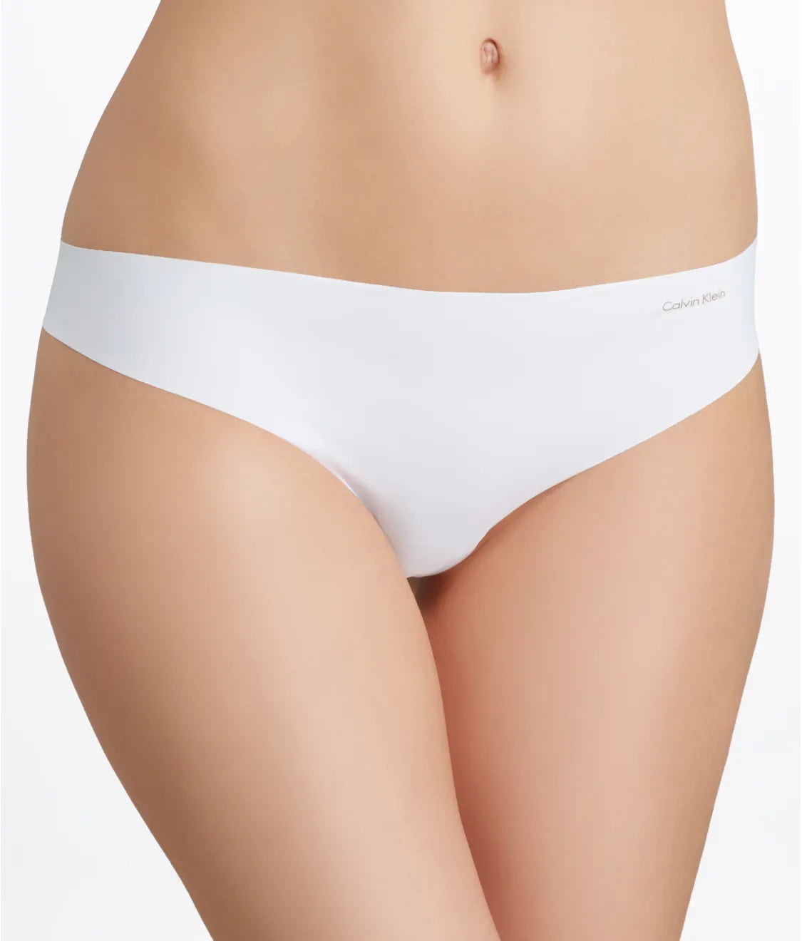 Calvin Klein Women's Invisibles Thong Panty, White, X-Small