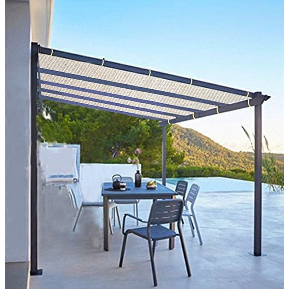 Shatex Shade Panel Block 90% of UV Rays with Ready-tie up Ribbon for Pergola/Greenhouses/Carport/Porch 10x18ft Tan