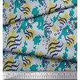 thumbnail image 2 of Soimoi Green Modal Satin Fabric Leopard & Wild Animal Skin Print Sewing Fabric BTY 42 Inch Wide, 2 of 3