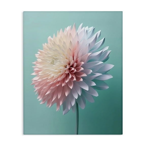 Stupell Industries Detailed Dahlia on Blue Plants & Flowers Photography Wrapped Canvas Art Print Wall Art, 16 x 20