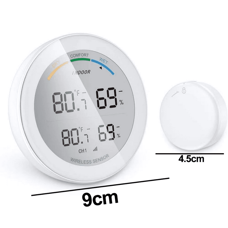 Hygrometer Indoor Thermometer Humidity Sensor with Air Comfort Indicator,  Humidity Meter Room Thermometer for Home Basement Greenhouse Temperature