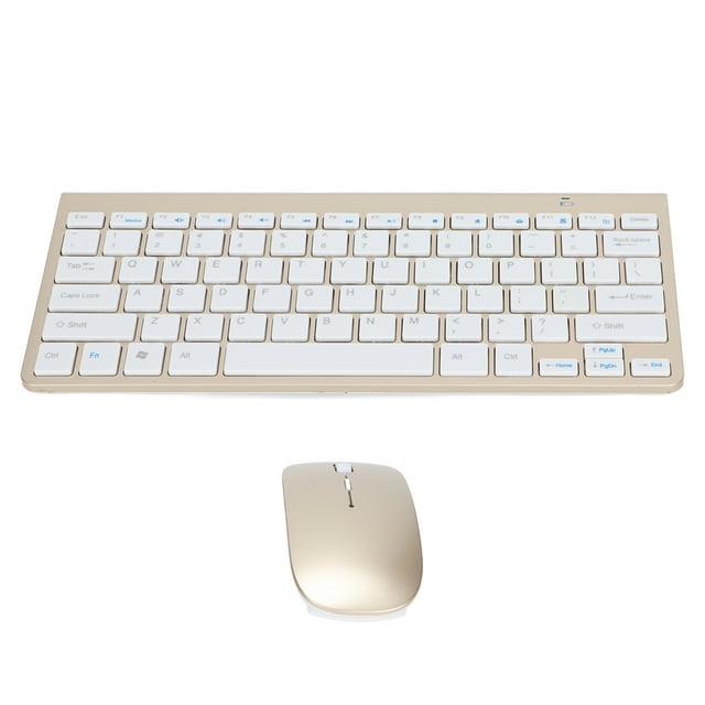 Keyboard Mouse Combo, Wireless Keyboard Mouse Combo Comfortable Feel Wear Resistance for for for Desktop Gold,Black,Silver