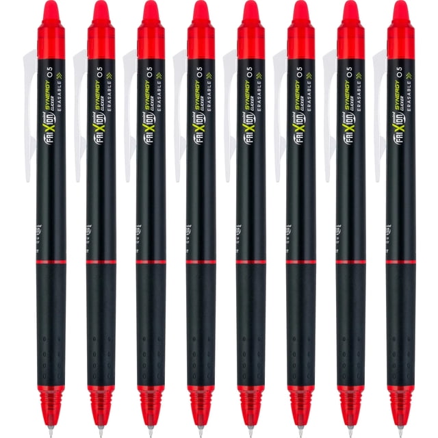 Bolígrafo de gel borrable Pilot FriXion Synergy 0,5 mm rojo, paquete de 8