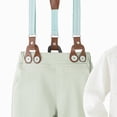 thumbnail image 5 of 6-9 Months Infant Baby Boy 3Pcs Long Sleeves Gentleman Outfit Clothes Sets With Hat 0 3 6 9 12 18 Months Formal Bowtie Romper Suspender Pants Wedding Dress Suits Newborn Outfits Set,Blue, 5 of 5