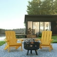 thumbnail image 2 of Flash Furniture Charlestown 3 Pcs Iron Wood Burning Fire Pit Set With Adirondack Chairs, Yellow, 2 of 12